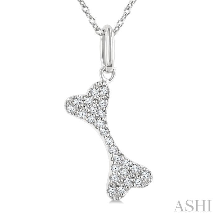 ASHI Dog Bone Petite Diamond Fashion Pendant 645H8PPTSPDWG