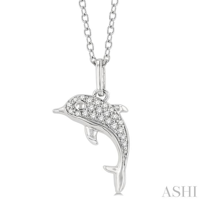 ASHI Dolphin Petite Diamond Fashion Pendant 645K9PPTSPDWG