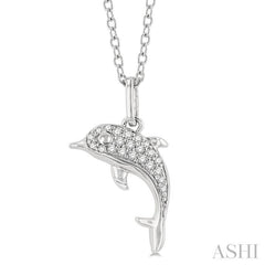 ASHI Dolphin Petite Diamond Fashion Pendant 645K9PPTSPDWG