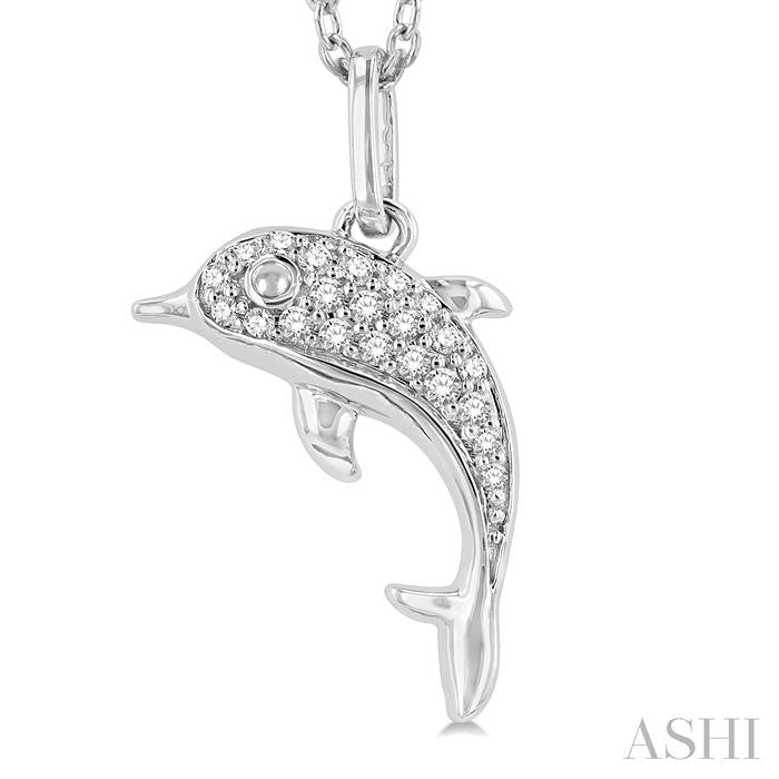 ASHI Dolphin Petite Diamond Fashion Pendant 645K9PPTSPDWG