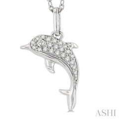 ASHI Dolphin Petite Diamond Fashion Pendant 645K9PPTSPDWG