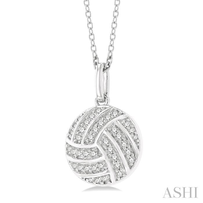 ASHI Volleyball Petite Diamond Fashion Pendant 645M8PPTSPDWG