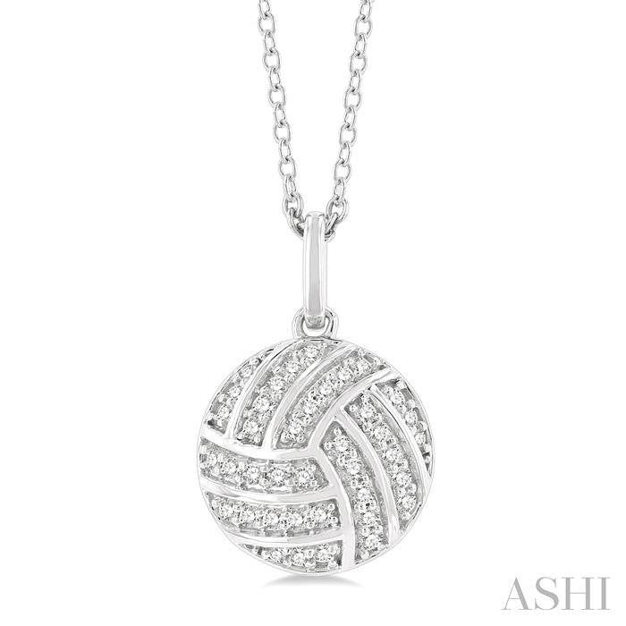 ASHI Volleyball Petite Diamond Fashion Pendant 645M8PPTSPDWG