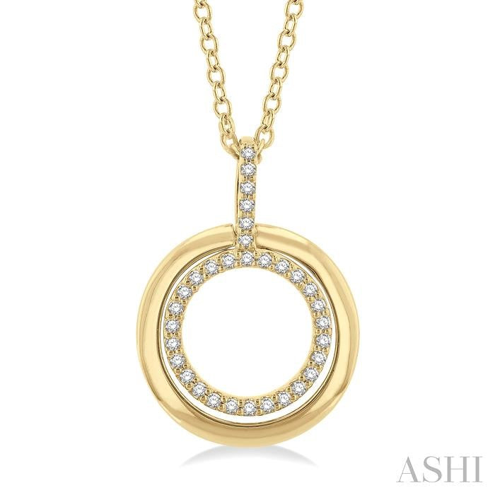 ASHI Circle Petite Diamond Fashion Pendant 645P8PPTSPDYG