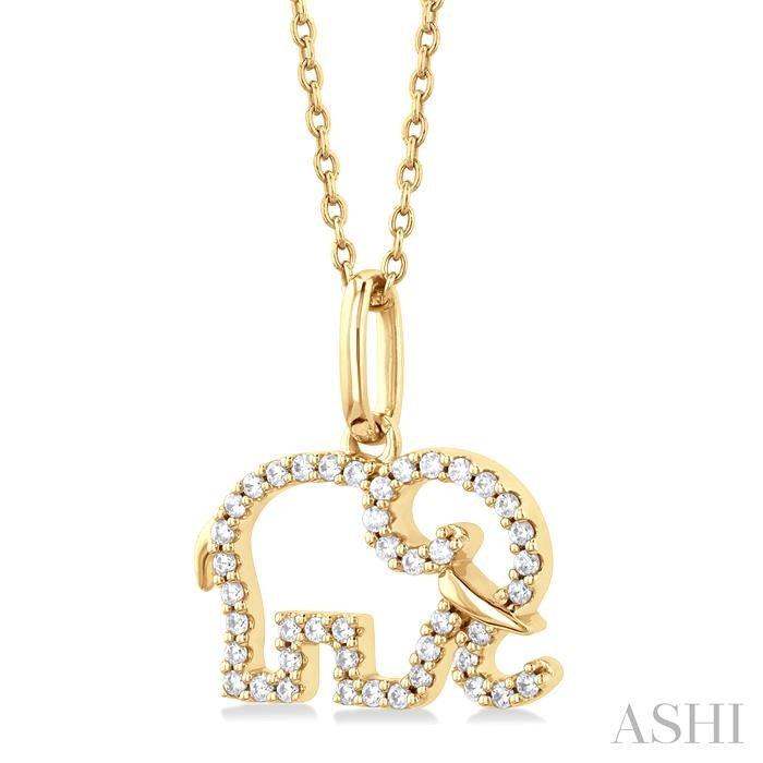 ASHI Elephant Petite Diamond Fashion Pendant 645R8PPTSPDYG