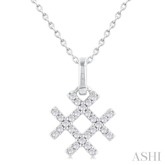 ASHI Hashtag Petite Diamond Fashion Pendant 645T8PPTSPDWG