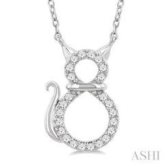 ASHI Cat Petite Diamond Fashion Pendant 645U8PPTSPDWG