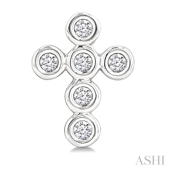 ASHI Cross Bezel Set Petite Diamond Fashion Earrings 645V8PPTSERWG