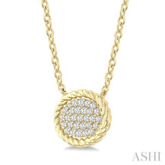 ASHI Pave-Set Oval Shape Rope Diamond Fashion Pendant 645W7PPTGPDYG-OV