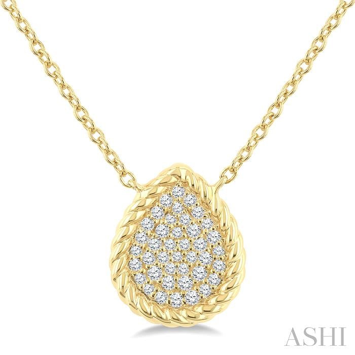 ASHI Pave-Set Pear Shape Rope Diamond Fashion Pendant 645W7PPTGPDYG-PR