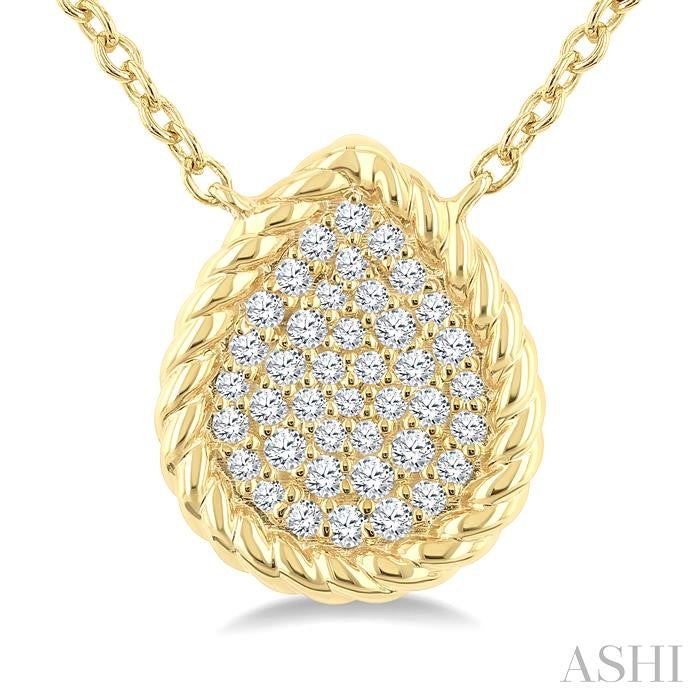 ASHI Pave-Set Pear Shape Rope Diamond Fashion Pendant 645W7PPTGPDYG-PR
