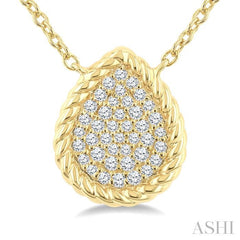 ASHI Pave-Set Pear Shape Rope Diamond Fashion Pendant 645W7PPTGPDYG-PR