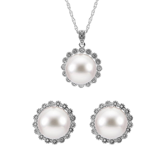 Parkplace Pearls Sterling Silver Freshwater Pearl Set 646786/BXD