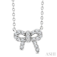 ASHI Bow Petite Diamond Fashion Pendant 646B8PPTSPDWG