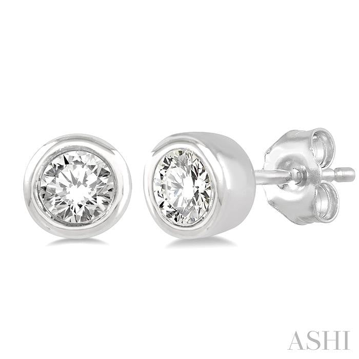 ASHI Bezel Set Petite Diamond Fashion Earrings 646C8PPTGERWG