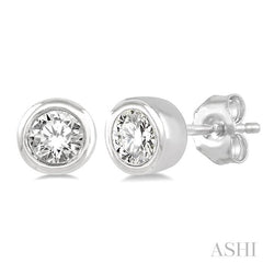 ASHI Bezel Set Petite Diamond Fashion Earrings 646C8PPTGERWG