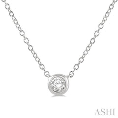 ASHI Bezel Set Petite Diamond Fashion Pendant 646C8PPTGPDWG