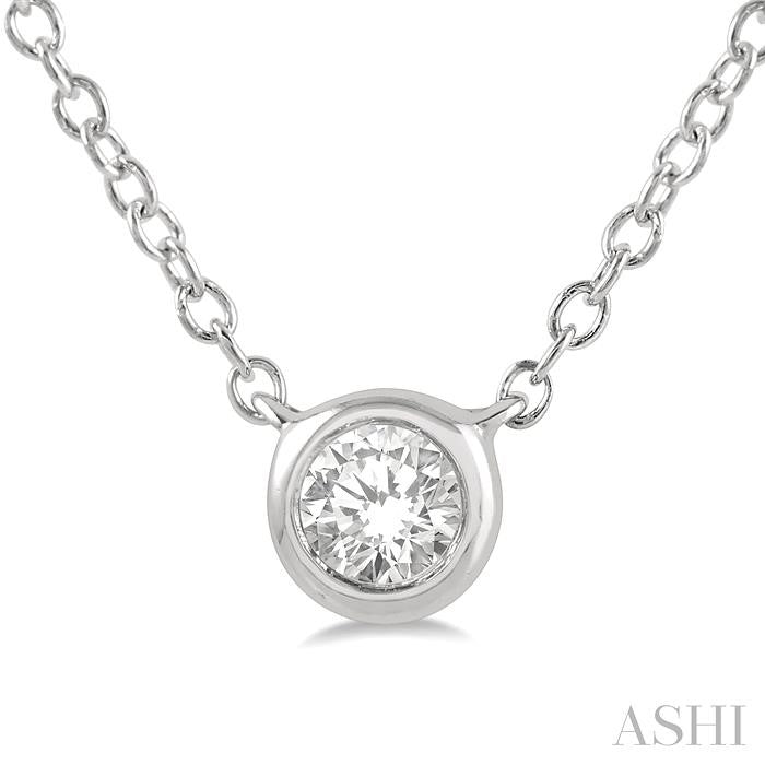 ASHI Bezel Set Petite Diamond Fashion Pendant 646C8PPTGPDWG