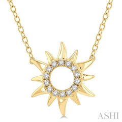 ASHI Sunburst Petite Diamond Fashion Pendant 646E9PPTSPDYG
