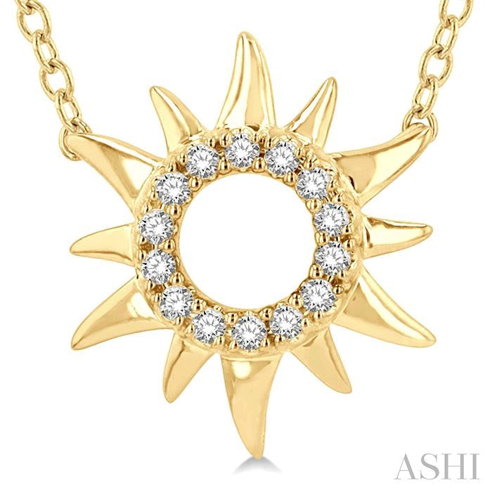 ASHI Sunburst Petite Diamond Fashion Pendant 646E9PPTSPDYG