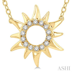 ASHI Sunburst Petite Diamond Fashion Pendant 646E9PPTSPDYG