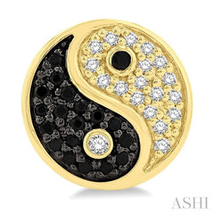 ASHI Yin Yang Petite Black Diamond Fashion Earrings 646F6PPTSERYG
