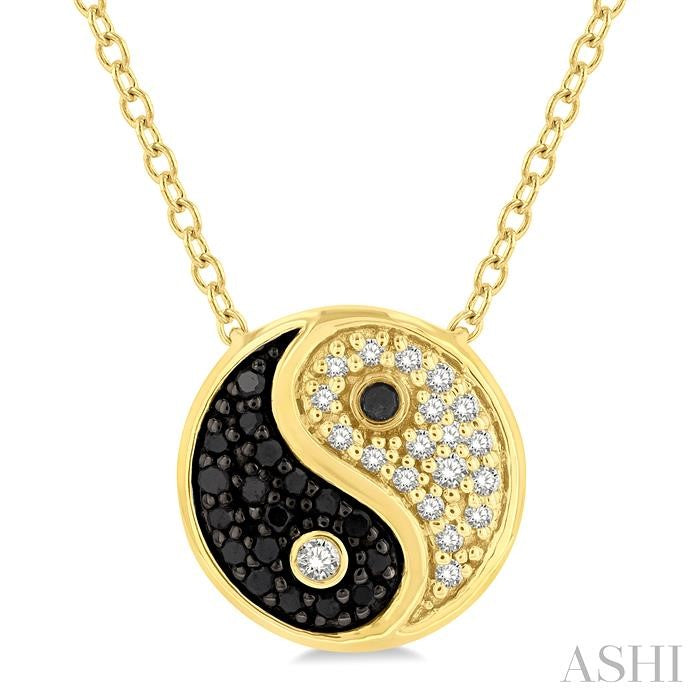 ASHI Yin Yang Petite Black Diamond Fashion Pendant 646F8PPTSPDYG