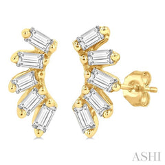 ASHI Petite Baguette Diamond Fashion Earrings 646G8PPTGERYG