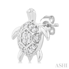 ASHI Turtle Petite Diamond Fashion Earrings 646H8PPTSERWG