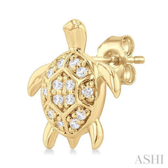 ASHI Turtle Petite Diamond Fashion Earrings 646H8PPTSERYG