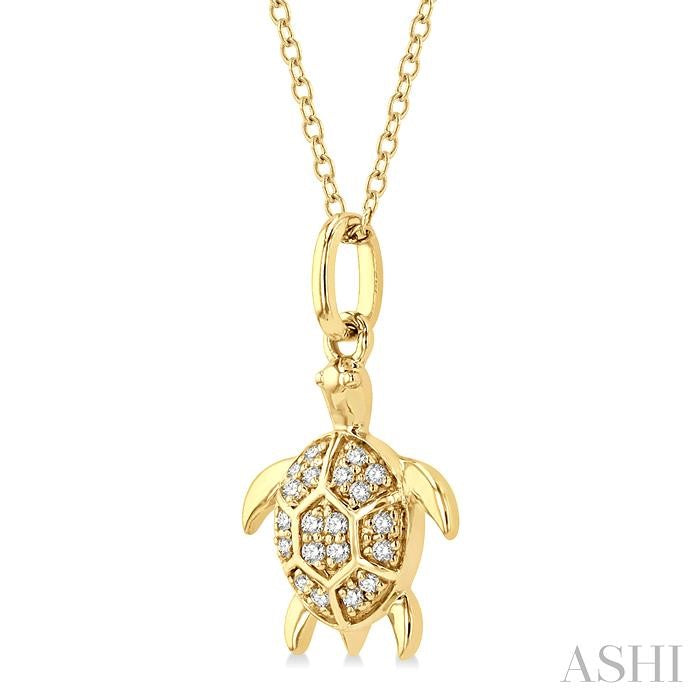 ASHI Turtle Petite Diamond Fashion Pendant 646H9PPTSPDYG