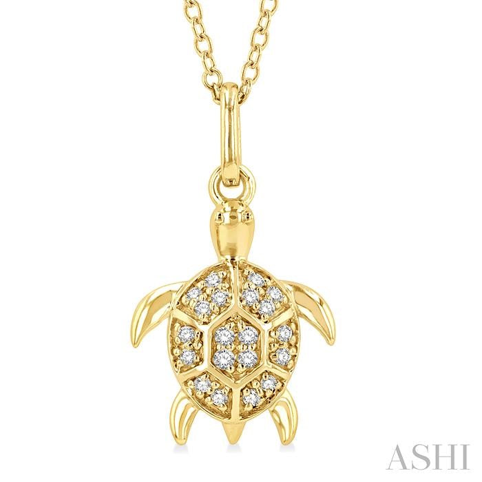 ASHI Turtle Petite Diamond Fashion Pendant 646H9PPTSPDYG