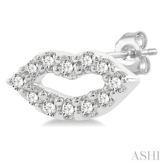 ASHI Lips Petite Diamond Fashion Earrings 646M8PPTSERWG