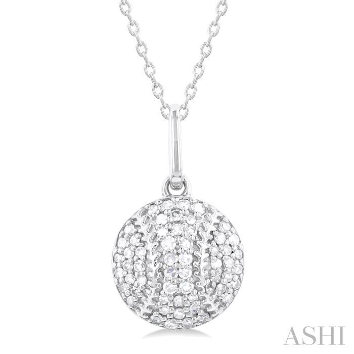 ASHI Baseball Petite Diamond Fashion Pendant 646N7PPTSPDWG