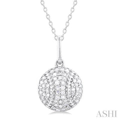 ASHI Baseball Petite Diamond Fashion Pendant 646N7PPTSPDWG