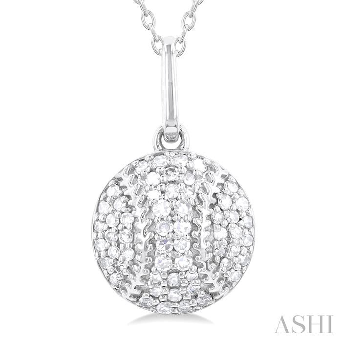 ASHI Baseball Petite Diamond Fashion Pendant 646N7PPTSPDWG
