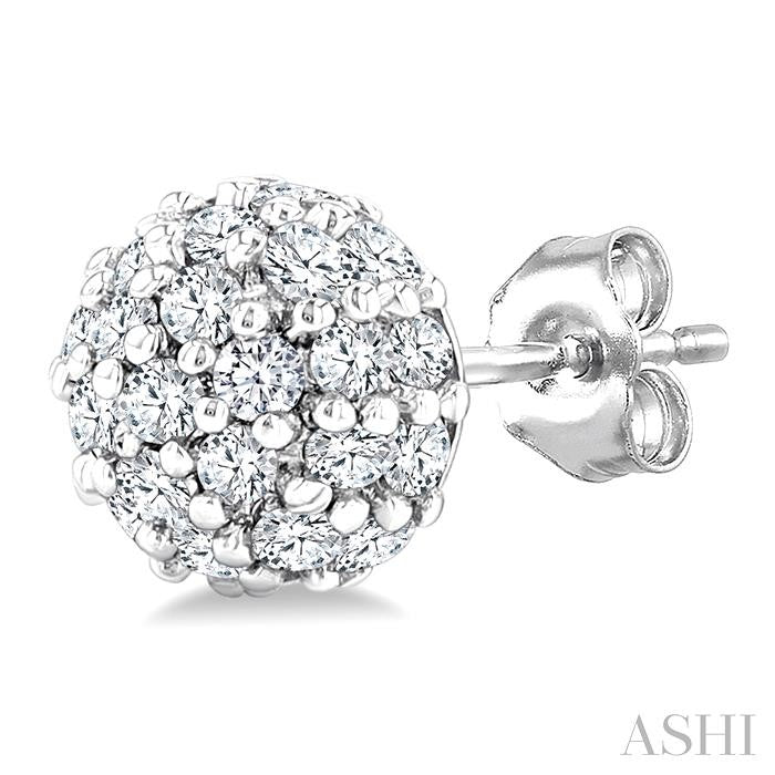 ASHI Disco Ball Petite Diamond Fashion Earrings 646P7PPTSERWG