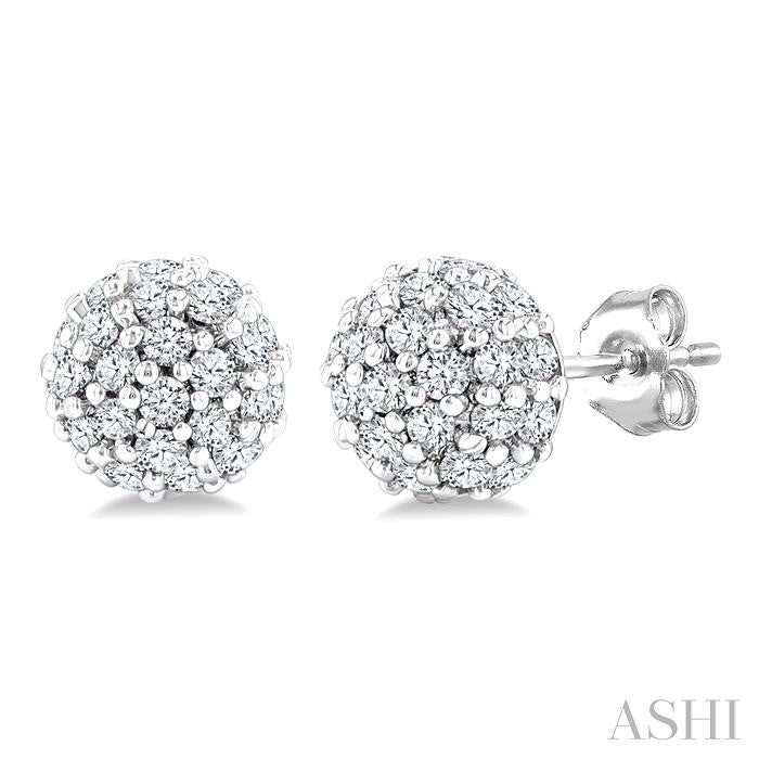 ASHI Disco Ball Petite Diamond Fashion Earrings 646P7PPTSERWG