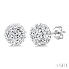 ASHI Disco Ball Petite Diamond Fashion Earrings 646P7PPTSERWG