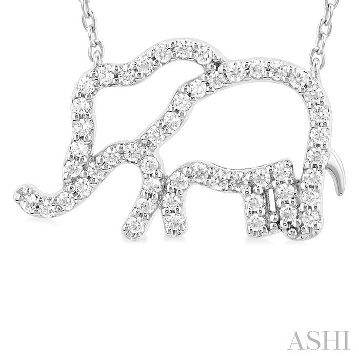 ASHI Elephant Petite Diamond Fashion Pendant 646R7PPTSPDWG