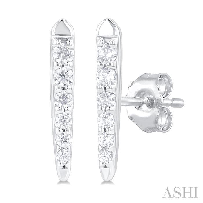 ASHI Vertical Bar Graduated Petite Diamond Fashion Earrings 646S8PPTSERWG