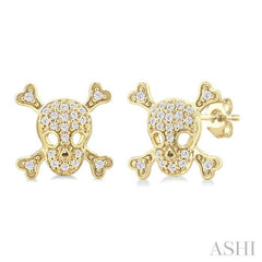 ASHI Skull Petite Diamond Fashion Earrings 646U8PPTSERYG