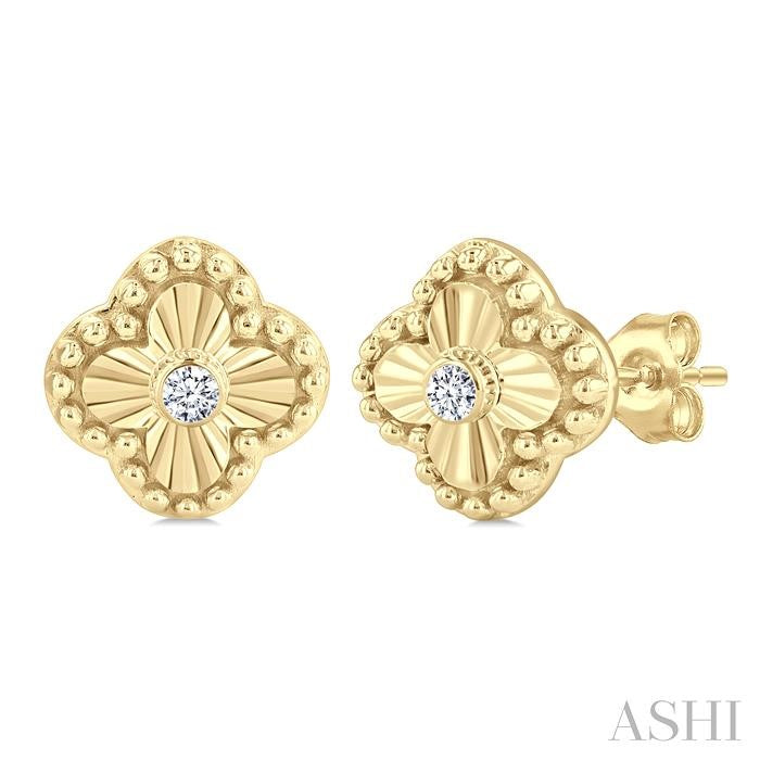 ASHI Clover Fluted Petite Diamond Fashion Earrings 646V9PPTGERYG