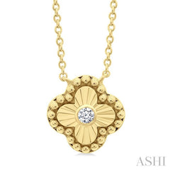 ASHI Clover Fluted Petite Diamond Fashion Pendant 646V9PPTGPDYG