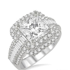 Parkplace Jewelers Princess Shape Semi-Mount Halo Diamond Engagement Ring 18250PPFRWG-SM-1.95