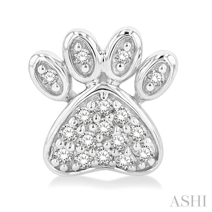ASHI Dog Paw Petite Diamond Fashion Earrings 647D8PPTSERWG
