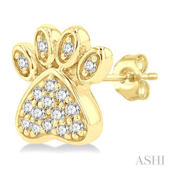 ASHI Dog Paw Petite Diamond Fashion Earrings 647D8PPTSERYG