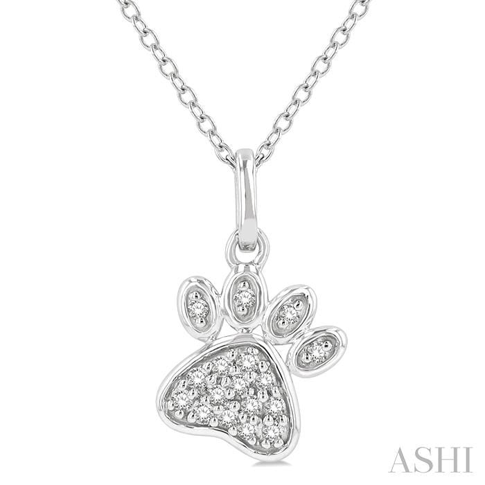 ASHI Dog Paw Petite Diamond Fashion Pendant 647D8PPTSPDWG