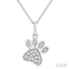 ASHI Dog Paw Petite Diamond Fashion Pendant 647D8PPTSPDWG