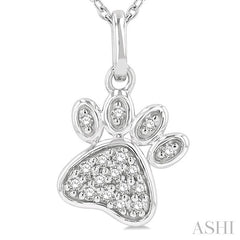 ASHI Dog Paw Petite Diamond Fashion Pendant 647D8PPTSPDWG